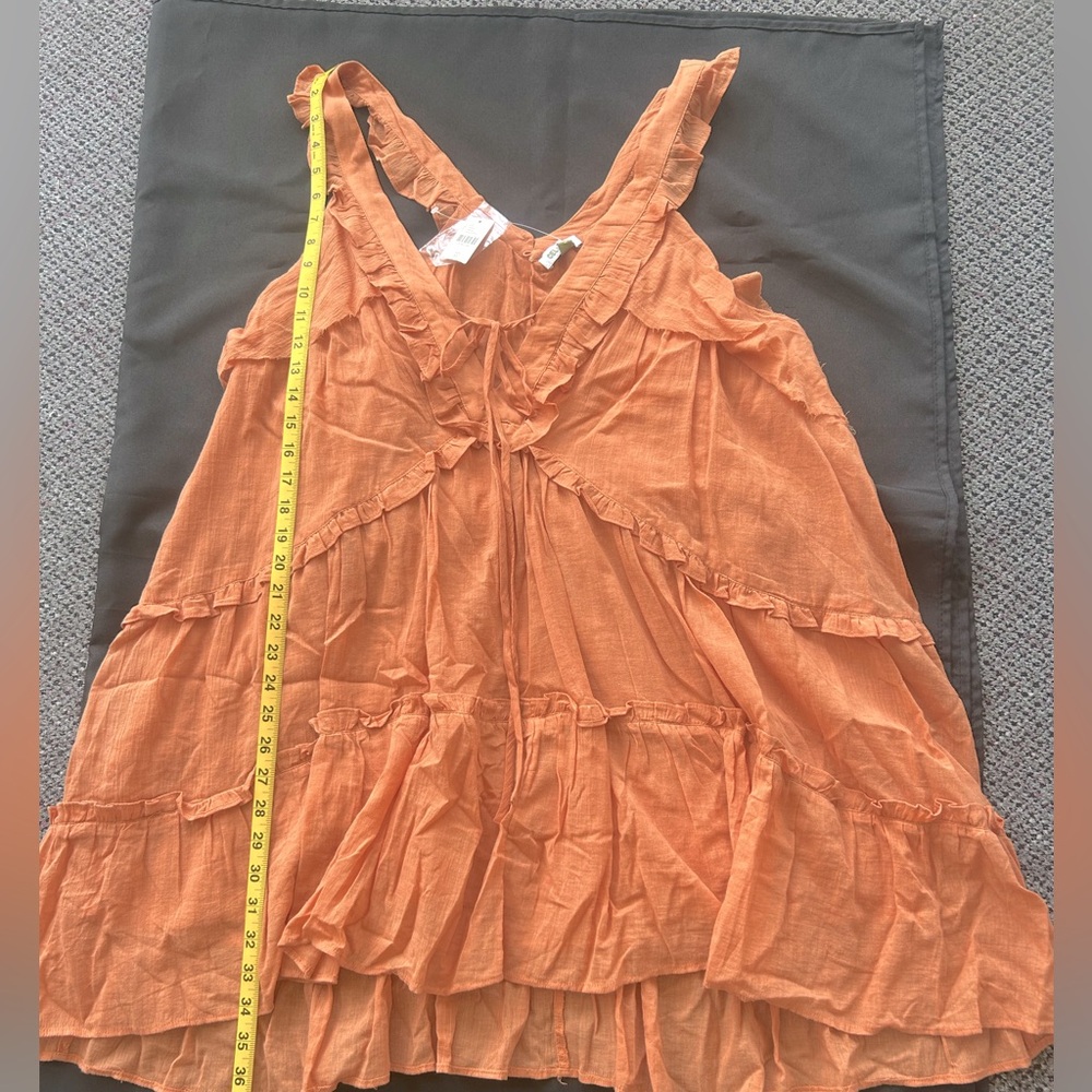 Celandine Orange Ruffled Tiered Sundress